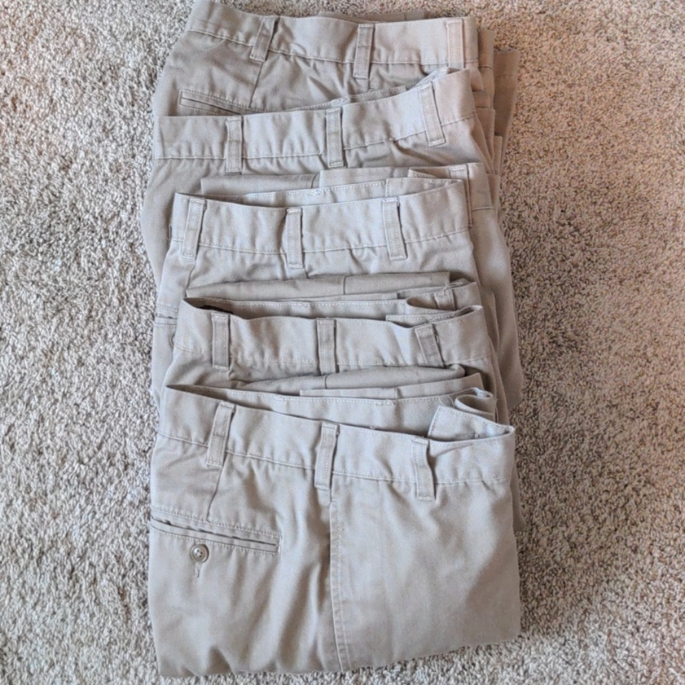 Land's End Boys Flat Front Chinos - Khaki, 27x28
